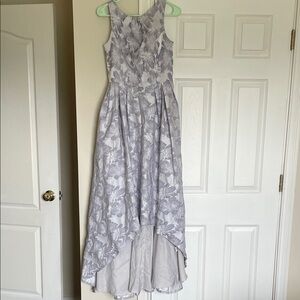 JS Collections high low Dress in Gray Floral